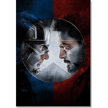 Cakasepetim Captain America Ve Iron Man Ahşap Mdf Tablo