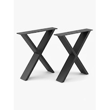 Metal Bank-sehpa-orta Sehpa Ayağı Model X 2 Adet Ayak 42 Cm Mobilya Ayağı Mat Siyah