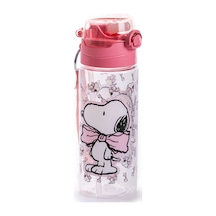 Snoopy Kız Çocuk 500 Ml Silikon Pipetli Okul Suluğu / Matarası Çok Renkli