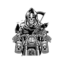 Motorcu Kurukafa Kuru Kafa Kurukafa Azrail Sticker 20cm