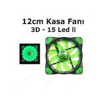 12Cm Kasa Fanı 15 Led Li 3D Görünüm Silikon Pad Yeşil