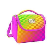 Coral High Kız Çocuk Sarı Mor Dama Desenli Isı Yalıtımlı Beslenme Çantası 37103 Sarı - Yeşil