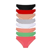 Royaleks 8 adet Süper Eko Set Likralı Kadın Slip Külot Set 1 RYL-EKO8046 Çok Renkli