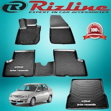Dacia Logan 3D Paspas+Bagaj Havuz Siyah Sd 2004-2012 Aras Rizline N11.11139