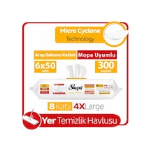 Sleepy Easy Clean Arap Sabunu Katkılı Mopa Uyumlu Yer Temizlik Havlusu&Mendili 6x50 (300 Yaprak)