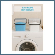 Bezos 2 Li Multibox Deterjanlık Kutusu & Banyo Düzenleyici & Saklama Kutusu 6 Lt Şeffaf Agc