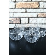 Cam Mini Kase - Çerezlik-tatlı Kasesi- 6 Adet -7,5 X 5 Cm -135 Ml Şeffaf