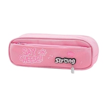 Ganzhoushop Kalemlik Büyük Kapasiteli Kalem Kutusu Kalemlik Makyaj Fermuarlı Çanta Kırtasiye Depolama Düzenleyici, Koyu Pembe