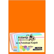 Fosforlu Turuncu Renkli A-4 Fotokopi Kağıdı 25 li 1 Paket Artlantis Fotokopi Renkli A4 Kağıdı