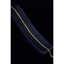 925 Ayar Gümüş Gold Kaplama Forse Çift Zincir Bileklik