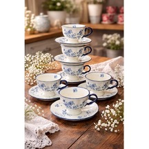 Acar Vintage Garden 6 Kişilik Çay Fincan Takımı Chr-09551 Mavi
