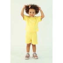 Kız Çocuk Yakalı Be Happy Baskılı Şortlu İkili Takım 001