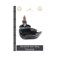 Tütsülük İthal Seramik Geri Akışlı Dekoratif Şık Hediyelik Aromatik Oda Kokusu Biblo 10 12 Cm