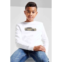 Tshirthane Nissan 240Sx S13 Baskılı Unisex Çocuk Beyaz Sweatshirt Beyaz