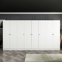 Kale 8 Mebran Kapaklı 2ç Dolap - Beyaz 190cm Beyaz