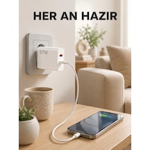 67 Watt Type C Şarj Adaptörü Asus Zenfone 7 8 9 Uyumlu Yeni Nesil - Lisinya