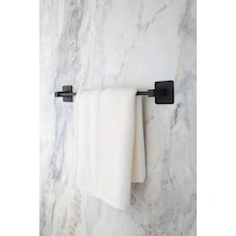 Primesegment Yapışkanlı Krom Banyo Havluluk Siyah