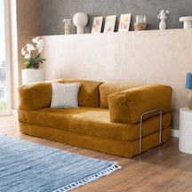 Argimo Godila Çok Amaçlı Sofa Çift Kişilik Yatak Koltuk Hardal