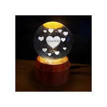 I Love You Tasarım Standlı Cam Küre Hmngo48-ıeg4874d Çok Renkli Çok Renkli