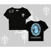 Tarzsokak Çerçeveli Kedi Baskılı Babby Tee Tshirt Siyah