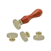 Boş Mum Mühür Pirinç Damga Başlığı Yuvarlak 25mm Bronz