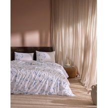 Madame Coco Rumily Çift Kişilik %100 Pamuk Ranforce Baskılı Çarşaflı Nevresim Takımı - Mavi 8684427303320 Çok Renkli