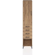 Hyperion Dolap 2 Raflı 4 Çekmeceli Tek Askılı 44x44x221 Çam-çam Atlas Çam