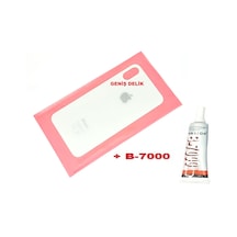 Tkgz Apple Uyumlu iPhone X Arka Pil Batarya Kapağı Cam+b-7000 Beyaz