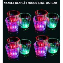 Led Işıklı Eğlence Bardakları - 3 Modlu Renk Değiştiren Bardak 12 Adet 3+