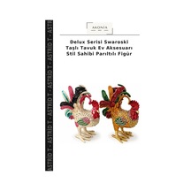 Delux Serisi Swaroski Taşlı Tavuk Ev Aksesuarı Stil Sahibi Parıltılı Figür