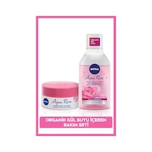 NIVEA Aqua Rose Gül Suyu İçeren Çift Fazlı Micellar Makyaj Temizleme Suyu 400 ML + Nemlendirici Jel Krem 50 ML