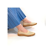 Pierre Cardin 54562 Bej Hakiki Deri Kaymaz Rahat Bayan Ayakkabı Bej