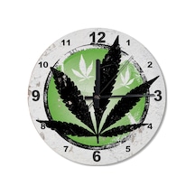 Marijuana Yaprak Ahşap Duvar Saati (407612792) Ahşap