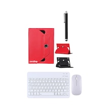 Technopc Ultrapad Ruby W10 10.1 Kılıf Universal Standlı + Bluetooth Klavye Mouse Set + Kalem Arka Kapak