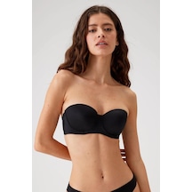 Pierre Cardin 6020 Siyah Siena Balenli Desteksiz Dolgusuz Mikro Straplez Basic Sütyen + Askı