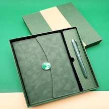 Mey İthalat Özel Kutulu Deri Defter Ve Roller Kalem Seti