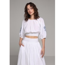 Colin's Colins Fashion Fit Omzu Açık Jakarlı Kadın Beyaz ¾ Kol Gömlek Cl1080426 Q1.v1 Wht