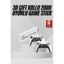 Mey İthalat 3d 4k 2000 Oyunlu Game Stick Oyun Konsolu Çift Konsol