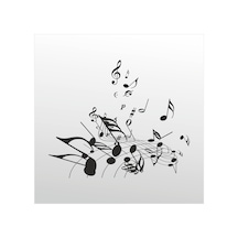 Folyo Sticker Müzik Notaları 70cm Uzunluk Karışık Renkli
