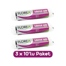 Florex Endüstriyel Jumbo Boy Çöp Torbası 80x110 Cm 10'lu Rulo Siyah 3 Rulo (30 Adet)