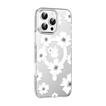 Joko Apple Apple iPhone Uyumlu  16 Pro Max Floral Magsafe Kapak - Beyaz