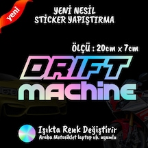 Drift Machine 2 Adet Hologram Sticker - Modifiye Etiket Yazı