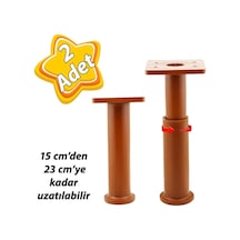 2 Adet Modül Ayarlanabilir Destek Ayağı 15 X 23 Cm Kahverengi Ayak Mobilya Kanepe Baza Koltuk Ünite Ayakları