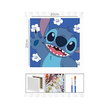 Sayılarla Boyama 20x20 Cm Tuval Seti Fırça Boya Dahil Çıtaya Gerili - Stick Çiçek