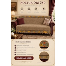 Çok Amaçlı Kadife Koltuk Örtüsü Kaymaz Süngerli 165x215 Cm Modern Bohem Çekyat Şalı Piknik Masa Örtüsü Kahverengi