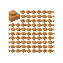 Yedek Parçalar: Plate: 100 Adet 1x1 Plate Parts Plaka Parçası Medium Nougat - Nuga 3024