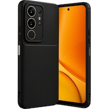 Vivo Y29 4g Uyumlu Auto Focus Karbon Kapak - Siyah
