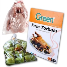 Şeylişeyler - Green Fırın Torbası 8'li 20 Paket 25x38 Cm Klipsli Tavuk Ve Sebze Pişirme Poşeti