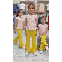 Veraura Lifestyle 6-7-8 Yaş Kolyeli Full Likra Çocuk Takımı sarı