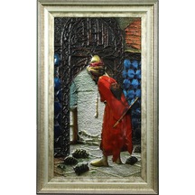 E38 El İşçiliği Kaplumbağa Terbiyecisi Aliminyum Kabartma Tablo 48x77 Cm-6385